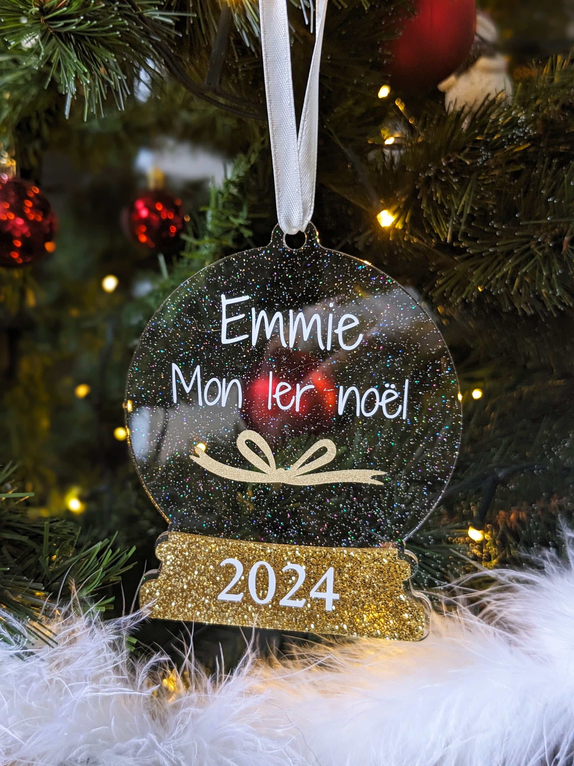 Étiquette cadeau Noël Boules enchantées