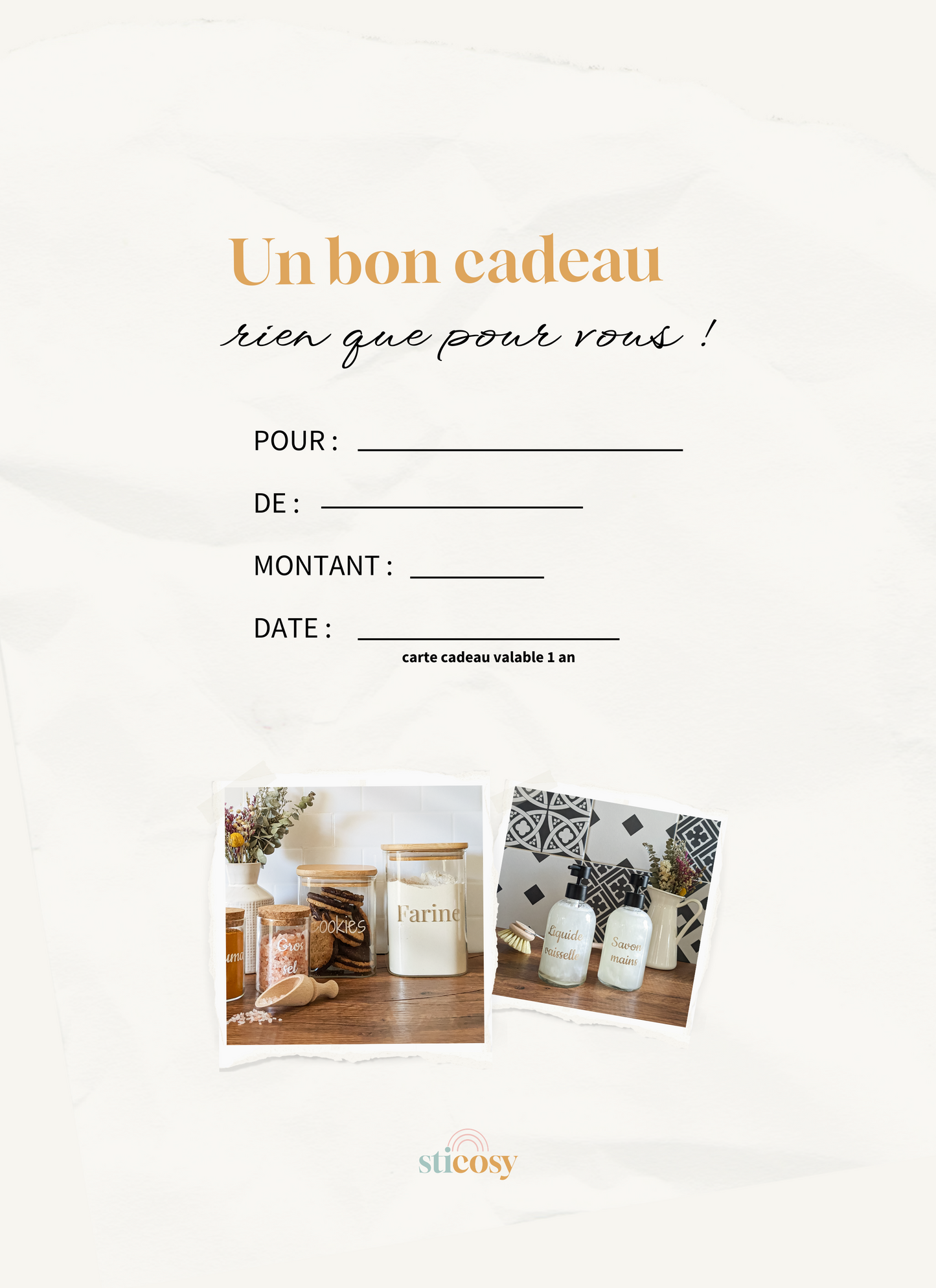 E-carte cadeau Sticosy